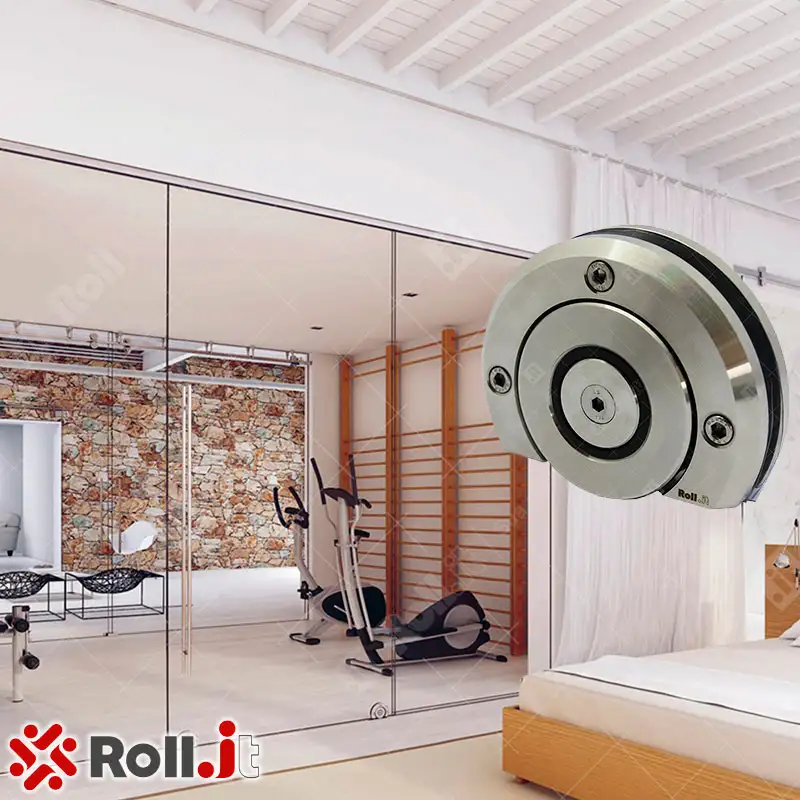 Sistema Solo E Rollit — roldana centralizada e abraçando o vidro