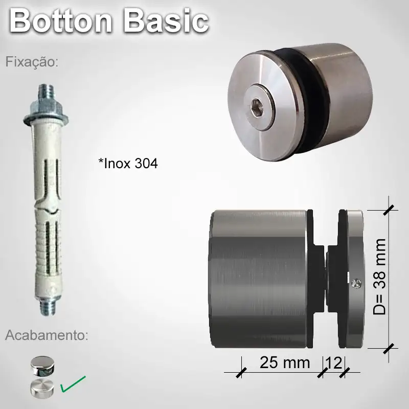 Guarda Corpo Botton Basic V12 N E