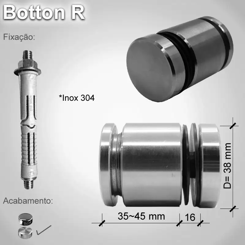 Guarda Corpo Botton Basicr V16 N E