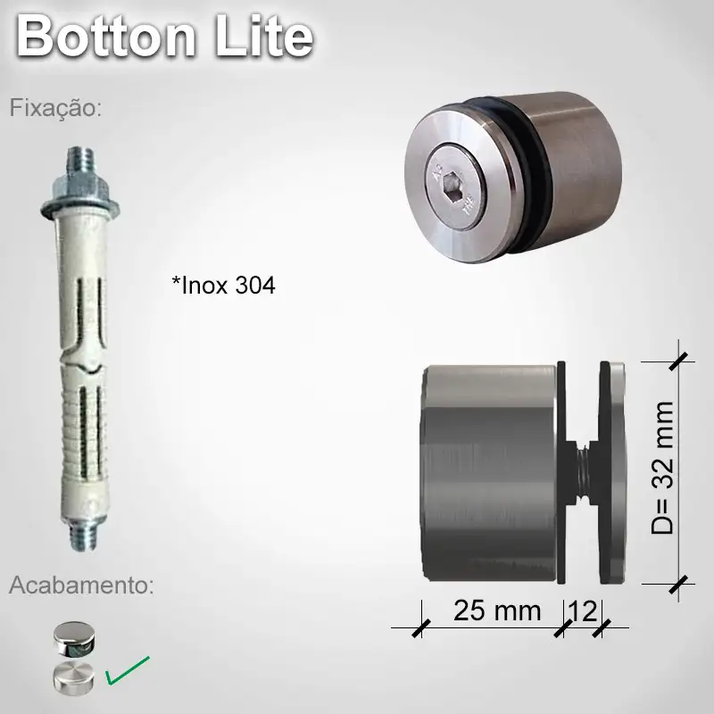 Guarda Corpo Botton Lite V12 N E