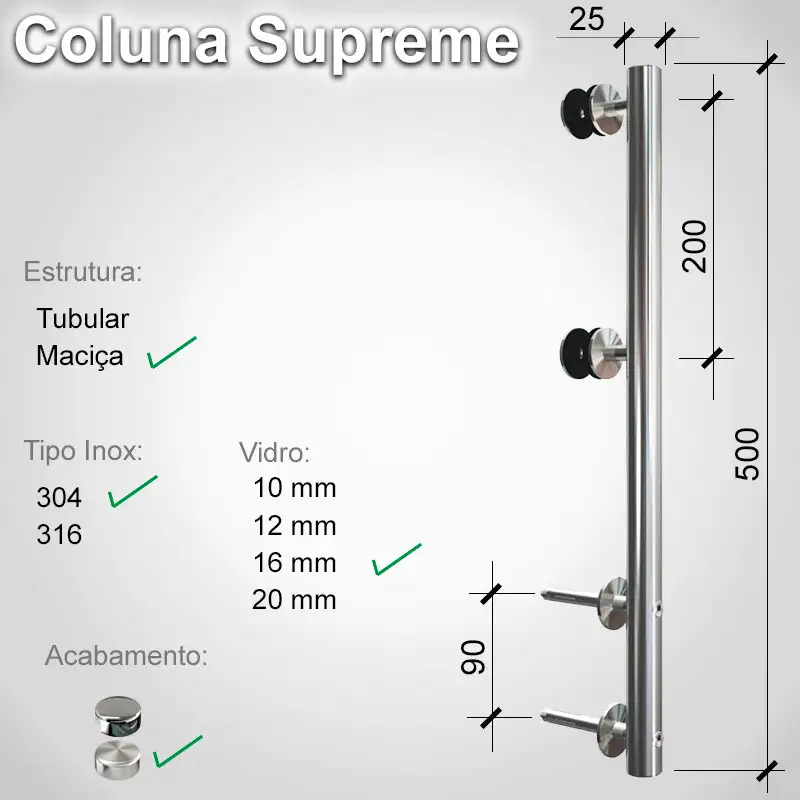 Guarda Corpo Supreme Supreme 304 M 16 E