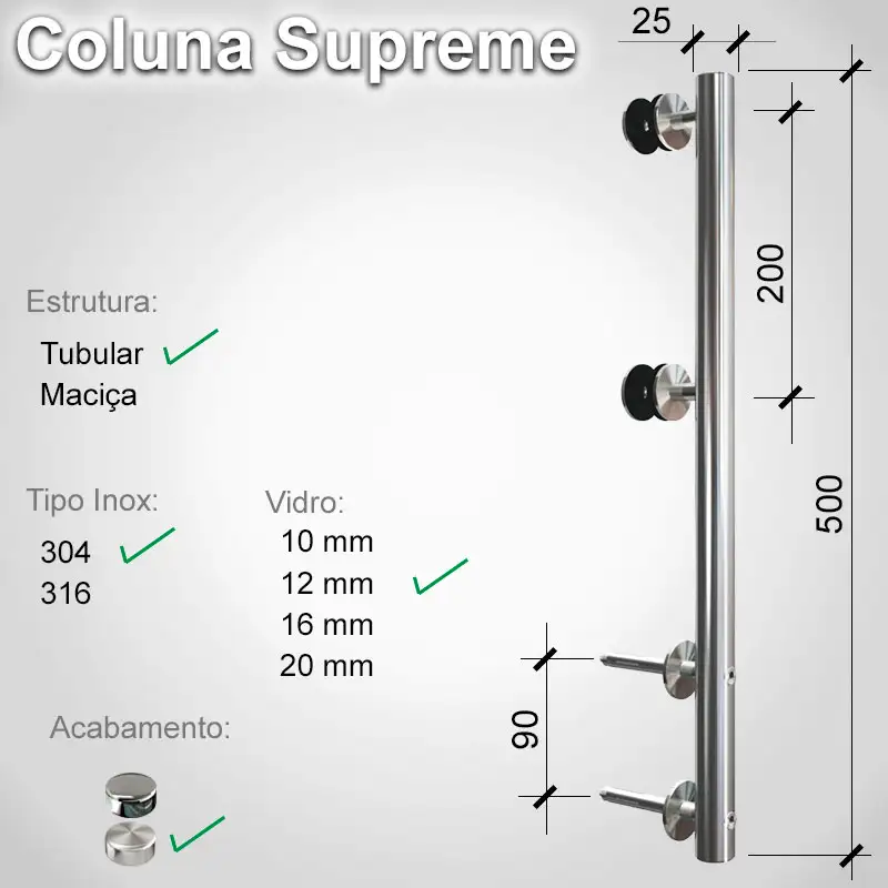 Guarda Corpo Supreme Supreme 304 T 12 E