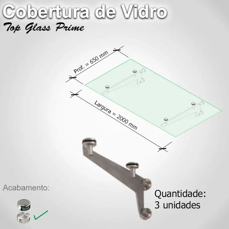 Cobertura Top Glass Prime 2000 650 3 E