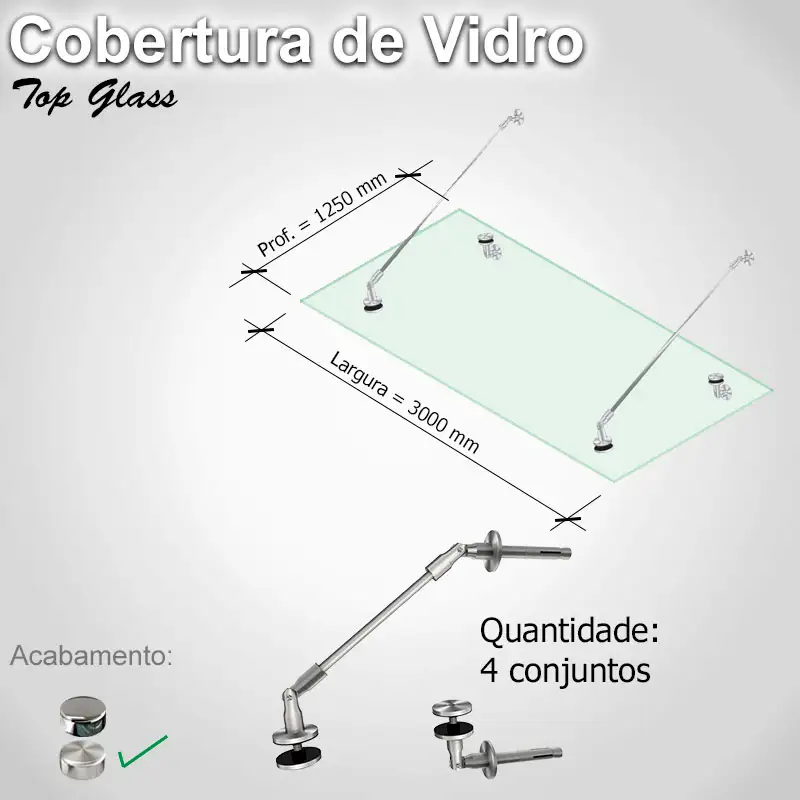 Cobertura Top Glass Top 3000 1250 4 E