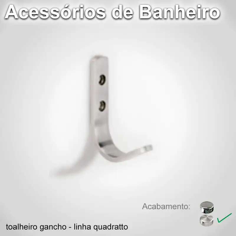 Toalheiro Gancho Quadratto Escovado